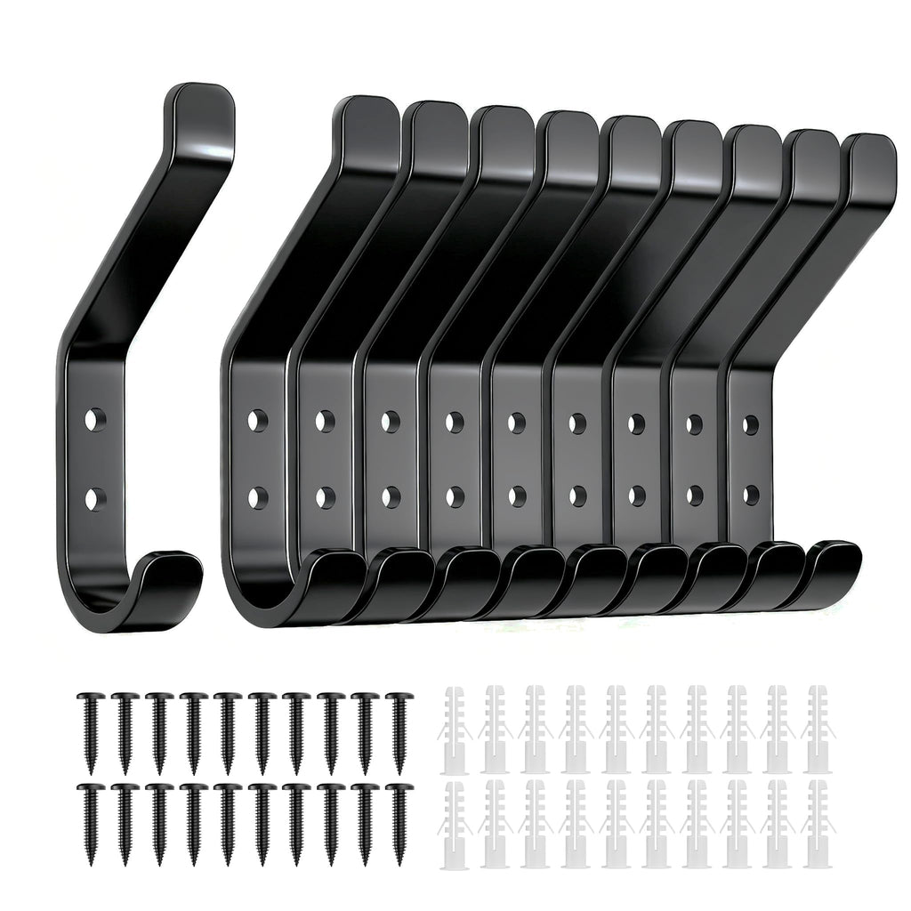 susswiff 10-Pack Coat Hook for Hanging, 10KG (Max), Stainless Wall Hooks for Towel, Hat, Backpack, Key, Clothes, Wall Mounted Coat Hanger for Closet, Black 10 CM 🍁 All In One Marketplace Canada