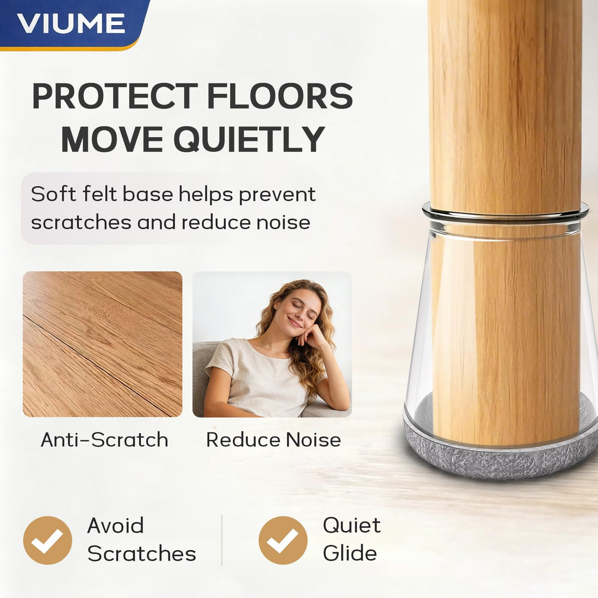 Chair Leg Floor Protectors 24PCS Furniture Sliders for Hardwood Floors, Silicone Chair Leg Protectors for Protecting Floors from Scratches and Noise, Fit:8/16" to 15/16" (13-23mm) 🍁 All In One Marketplace Canada