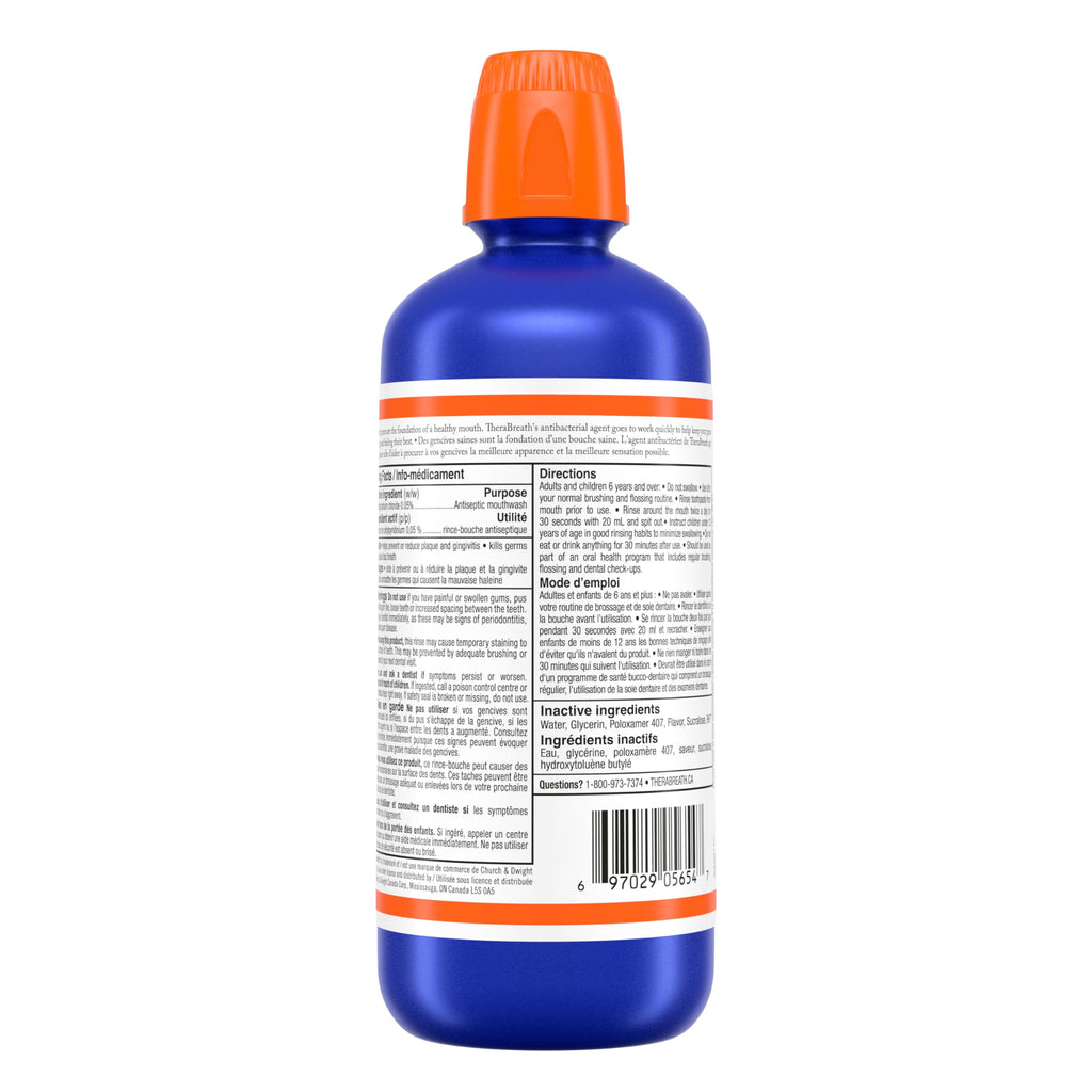 TheraBreath Healthy Gums Oral Rinse, Helps Fight Gingivitis. Alcohol-Free & Dye-Free Mouthwash, Certified Vegan, Halal, Kosher & Gluten-Free, Clean Mint, 1L (Pack of 1) 🍁 All In One Marketplace Canada