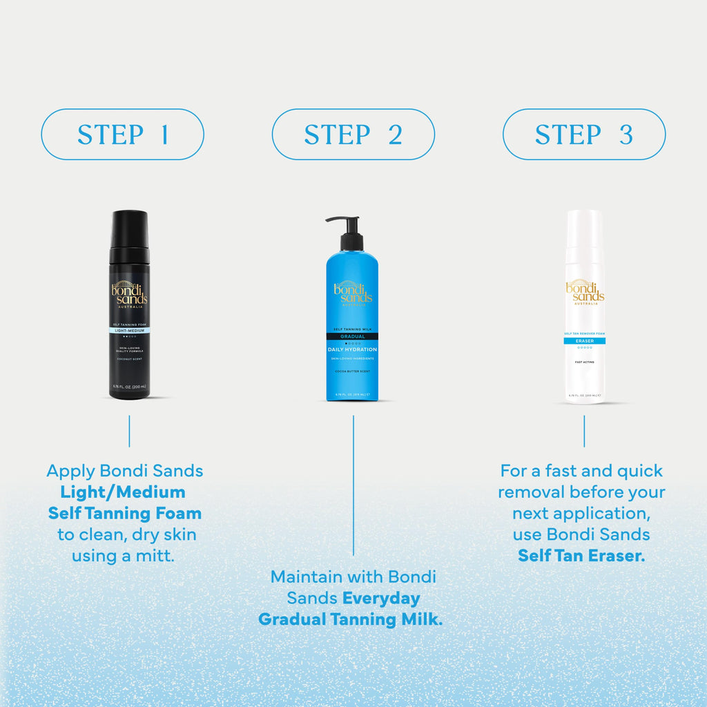 Bondi Sands Self Tanning Foam Light/Medium| Lightweight Self-Tanner Foam Enriched with Aloe Vera | Coconut scent | suitable for fair skin |Streak-Free | Never Orange | Vegan & Cruelty Free (200 mL) 🍁 All In One Marketplace Canada
