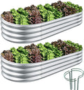 COATTOA Galvanized Raised Garden Bed, Raised Garden Boxes, 2 Pcs 6×3×1ft Outdoor Galvanized Planter Box, Garden Stock Tank Outdoor with Metal Plant Stakes, Garden Beds for Vegetables Planting 🍁 All In One Marketplace Canada