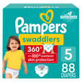Pampers Diapers - Swaddlers 360 degrees - Size 5, 88 Count, up to 100% Leakproof Comfy Dry Fit, EZ Off Tabs Designed for Easy Changes, Pull On Diaper 🍁 All In One Marketplace Canada