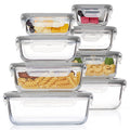Vtopmart 8 Pack Glass Container Food Storage, Meal Prep Containers with Airtight Lids for Leftover, On-the-go, Safe for Microwave, Oven, Freezer and Dishwasher, Grey 🍁 All In One Marketplace Canada
