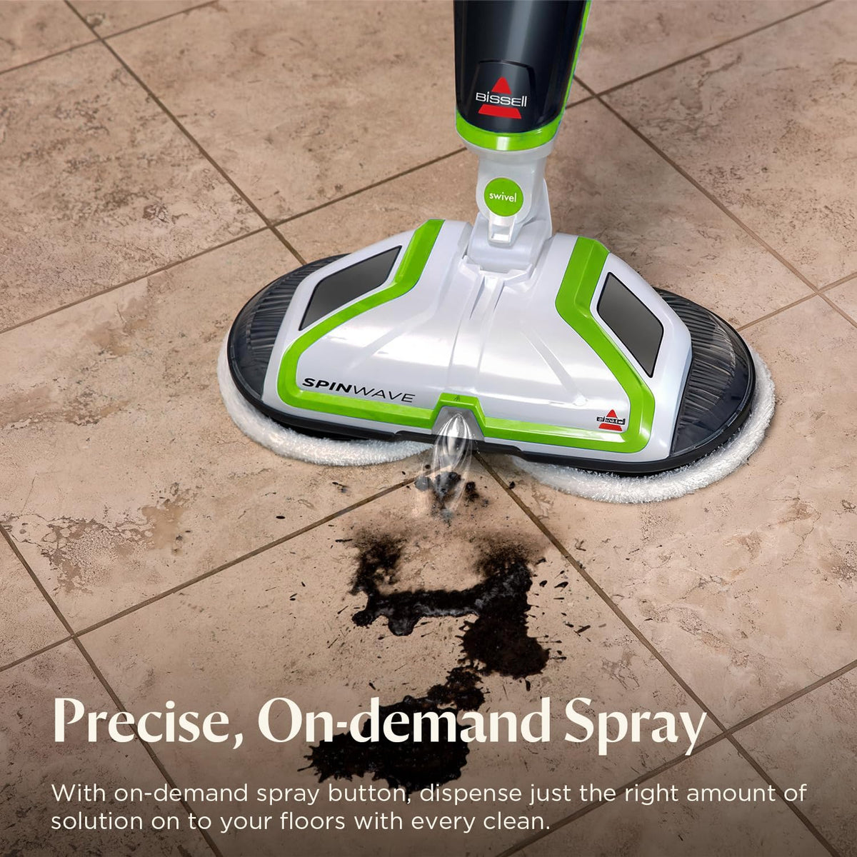 Bissell Spinwave Cord Powered Hard Floor Mop 2039C - Quiet Operation with On Demand Spray for Sealed Hard Floor Surfaces - Includes Trial Formula, A Set of Soft Pads and A Set of Scrub Pads 🍁 All In One Marketplace Canada