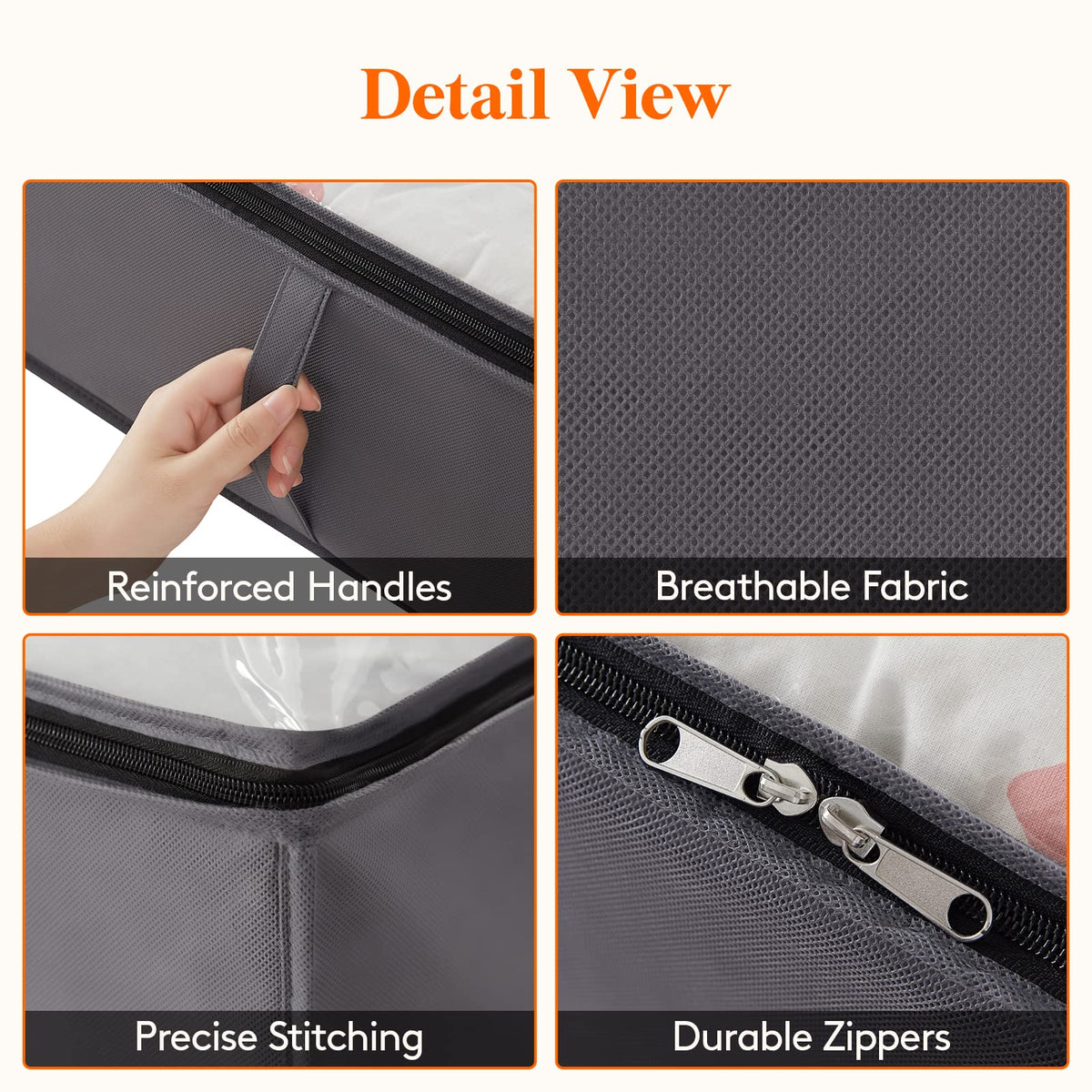 Lifewit 4 Pack 95L Under Bed Storage Bins, Foldable Closet Organizers and Storage Containers,Underbed Storage Bags with Reinforced Handle for Blanket,Clothing,Comforter, Sheets,Wrapping Paper, Grey 🍁 All In One Marketplace Canada