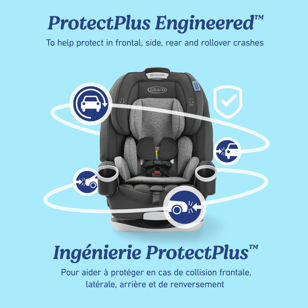 Graco 4Ever All-in-One Convertible Car Seat, 4-in-1 Baby to Big Kid Car Seat from 1.8-54 kg (4-120 lb), ProtectPlus Engineered, Chelsea 🍁 All In One Marketplace Canada