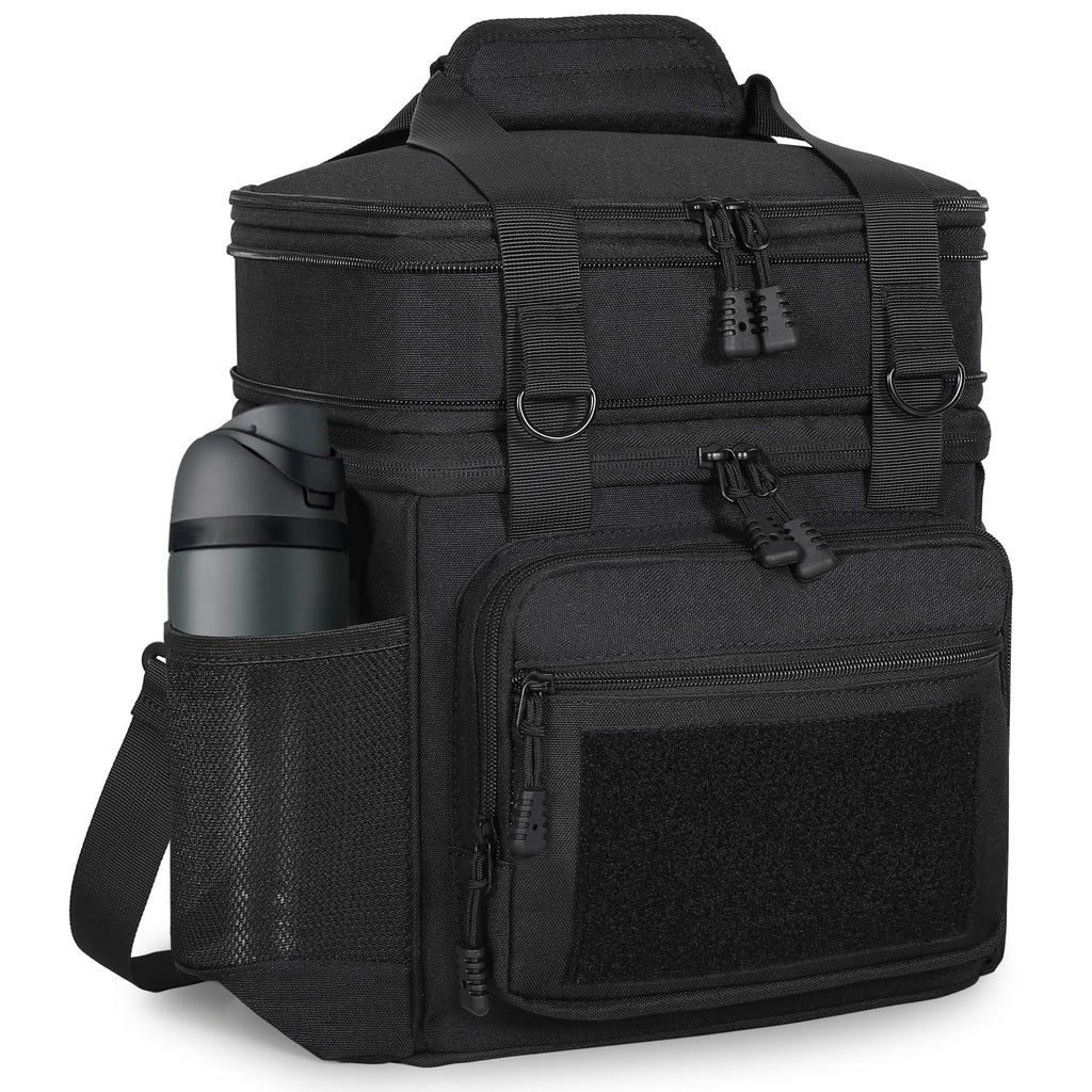 Tactical Lunch Box Cooler Bag - Expandable Insulated Lunch Bag for Men Daily - Large Lunchbox for Adults Work Shifts Outdoor Trips Black 16L 🍁 All In One Marketplace Canada