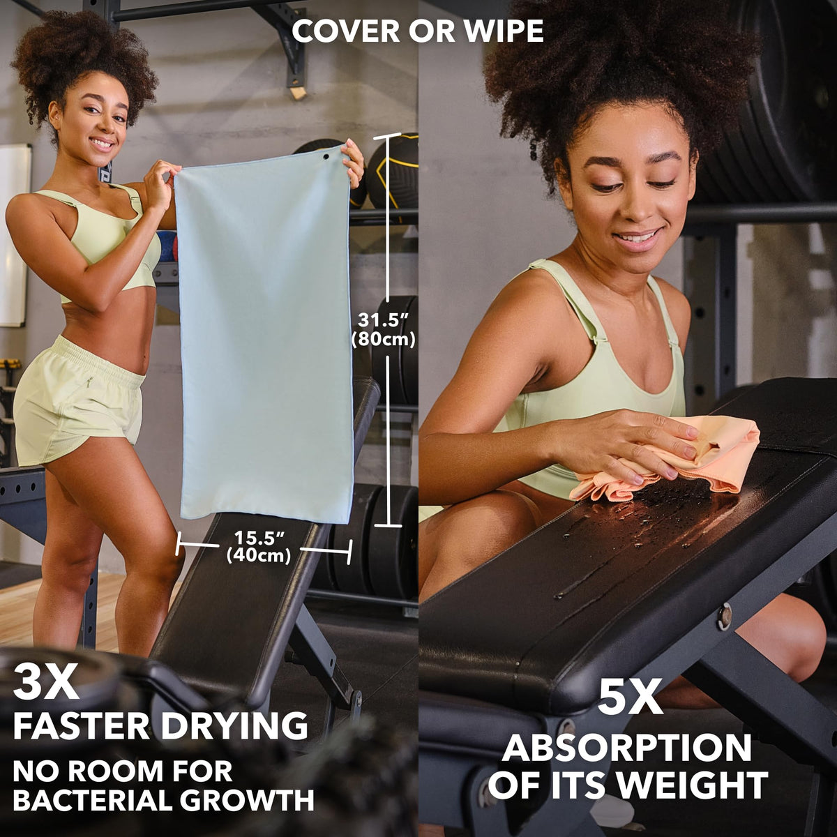Microfiber Workout Towels - Quick Dry, Highly Absorbing, Odor-Free, for Women & Men - Gym Sweat Sports Towel for Hot Yoga, Tennis, Running, Exercise, Working Out, Camping, Set of 5 Pastel 🍁 All In One Marketplace Canada