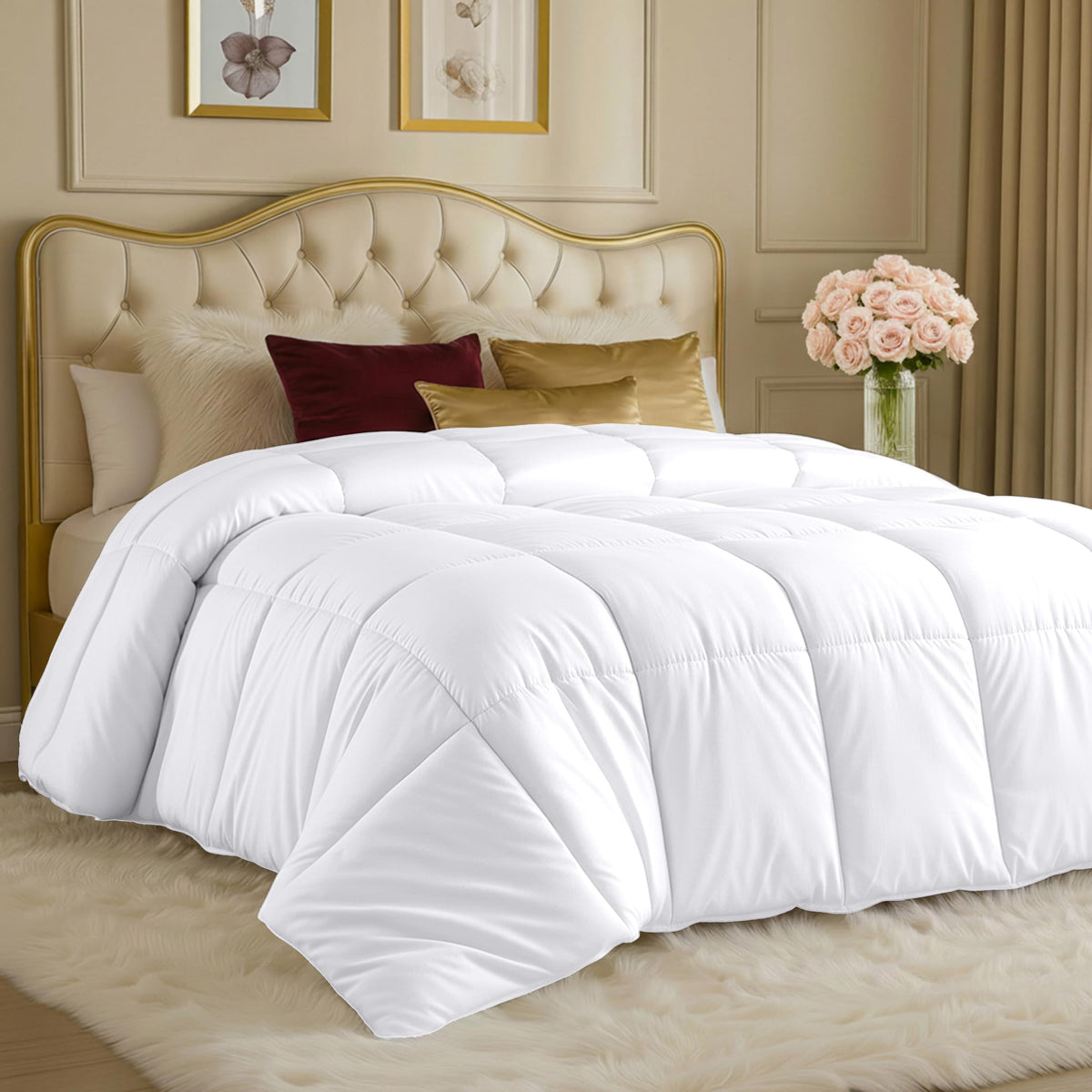 Utopia Bedding Comforters Twin Size, All Season Duvet Insert, Down Alternative Box Stitched Bed Comforter with Corner Tabs, Machine Washable (White) 🍁 All In One Marketplace Canada