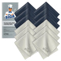 MR.SIGA Premium Microfiber Cleaning Cloths for Lens, Eyeglasses, Screens, Tablets, Glasses, 12 Pack, 6 x 7 inches (15 x 18 cm), Navy/Gray 🍁 All In One Marketplace Canada