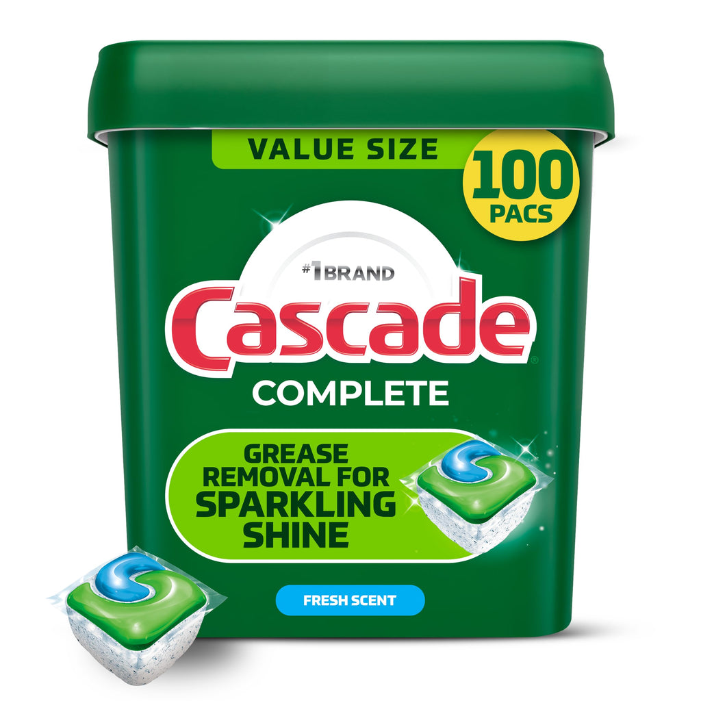 Cascade Complete Dishwasher Detergent Pods, Dish Detergent Soap, Fresh Scent, 100 Count 🍁 All In One Marketplace Canada