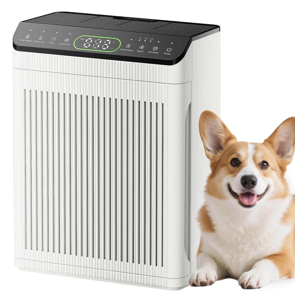 Air Purifiers for Home Large Room up to 2200sq.ft with Washable Filters, EVALIT Air Purifiers for Bedroom with Fragrance, PM 2.5 Display Air Quality Sensor for Smoke Dust Odors, Ivory, 1Pack 🍁 All In One Marketplace Canada