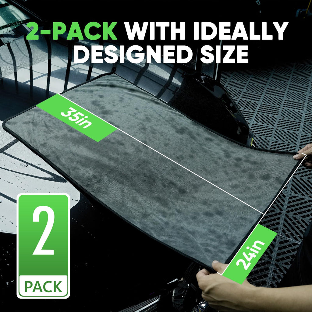 KKV 2-Pack Microfiber Towels (35"x 24") Extra Large Ultra Absorbent Drying Towel for Cars and Trucks, Without Streaks, Scratches, or Water Spots 🍁 All In One Marketplace Canada