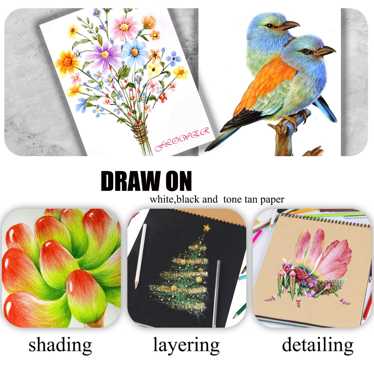 KALOUR 72 Count Pencil Crayons for Adult Coloring Books, Soft Core,Ideal for Drawing Blending Shading,Colored Pencils Set Gift for Adults Beginners Artists 🍁 All In One Marketplace Canada