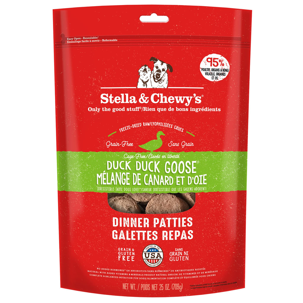Stella & Chewy’s Freeze Dried Raw Dinner Patties – Grain Free Dog Food, Protein Rich Duck Duck Goose Recipe – 708g Bag 🍁 All In One Marketplace Canada
