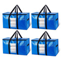 TAILI Extra Large Moving Bags, Heavy Duty Totes for Storage with Visible Window, U-Shaped Around Handles, Storage Contrainer Box for Space Saving, Blue, 4 Pack 🍁 All In One Marketplace Canada