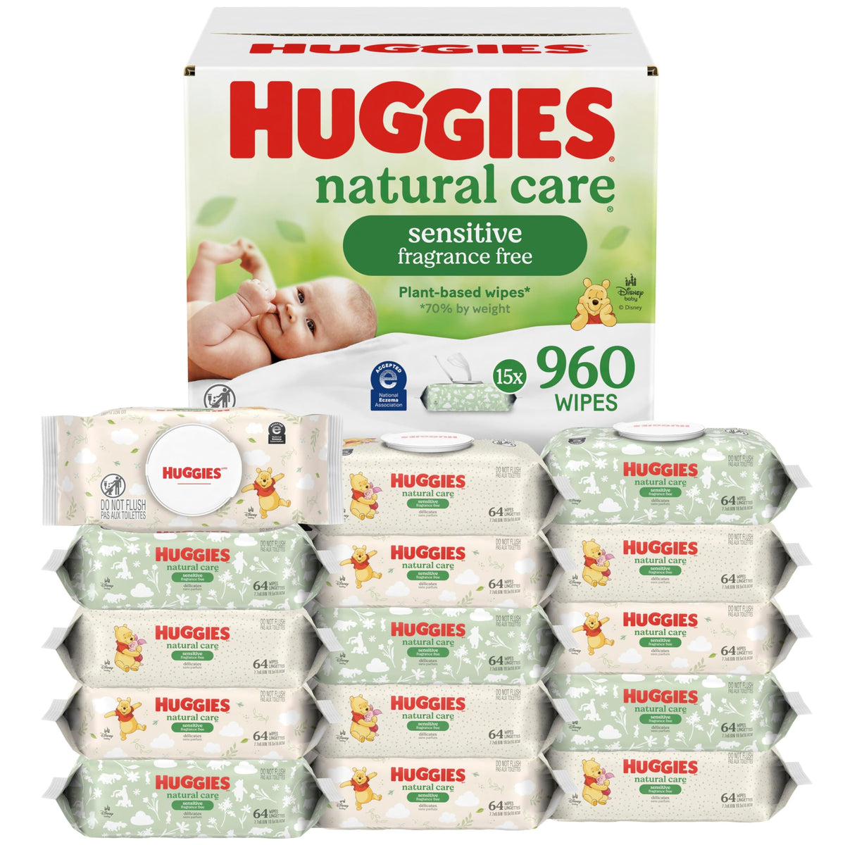 Huggies Natural Care Sensitive Baby Wipes — 960 Count
