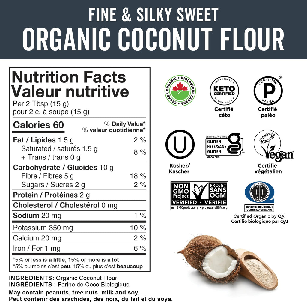 Viva Naturals Organic Coconut Flour, Gluten-Free, Unbleached & Unrefined, 4 LB 🍁 All In One Marketplace Canada