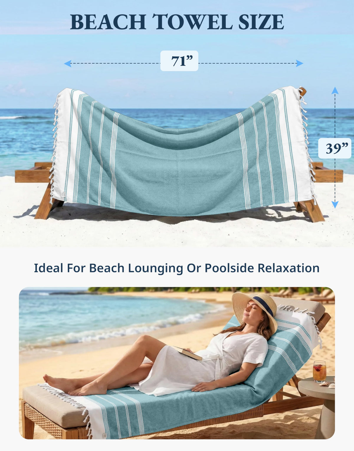 Lane Linen Beach Towels 6 Pack, Oversized Beach Towel, Pre-Washed Large Beach Towel, Stylish Pool Towels for Adults, Quick Dry Beach Towel, Lightweight Travel Towel, 39"x71" - Multi Colors 🍁 All In One Marketplace Canada