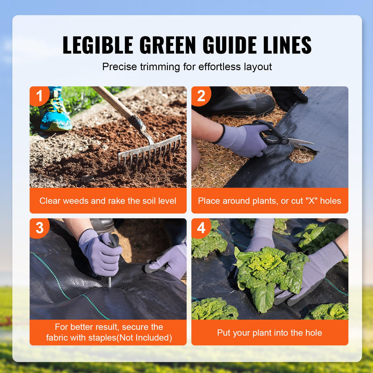 VEVOR Weed Barrier Landscape Fabric, 6*100FT Heavy Duty Garden Weed Fabric, Woven PP Weed Control Fabric, Driveway Fabric, Geotextile Fabric for Landscaping, Ground Cover, Weed Blocker Weed Mat, Black 🍁 All In One Marketplace Canada