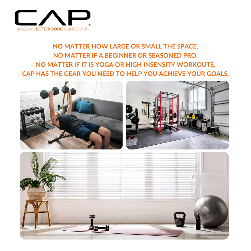 CAP Barbell High Density Exercise Yoga Mat with strap and Knee Pad 71"x24"x1/2" PURPLE 🍁 All In One Marketplace Canada