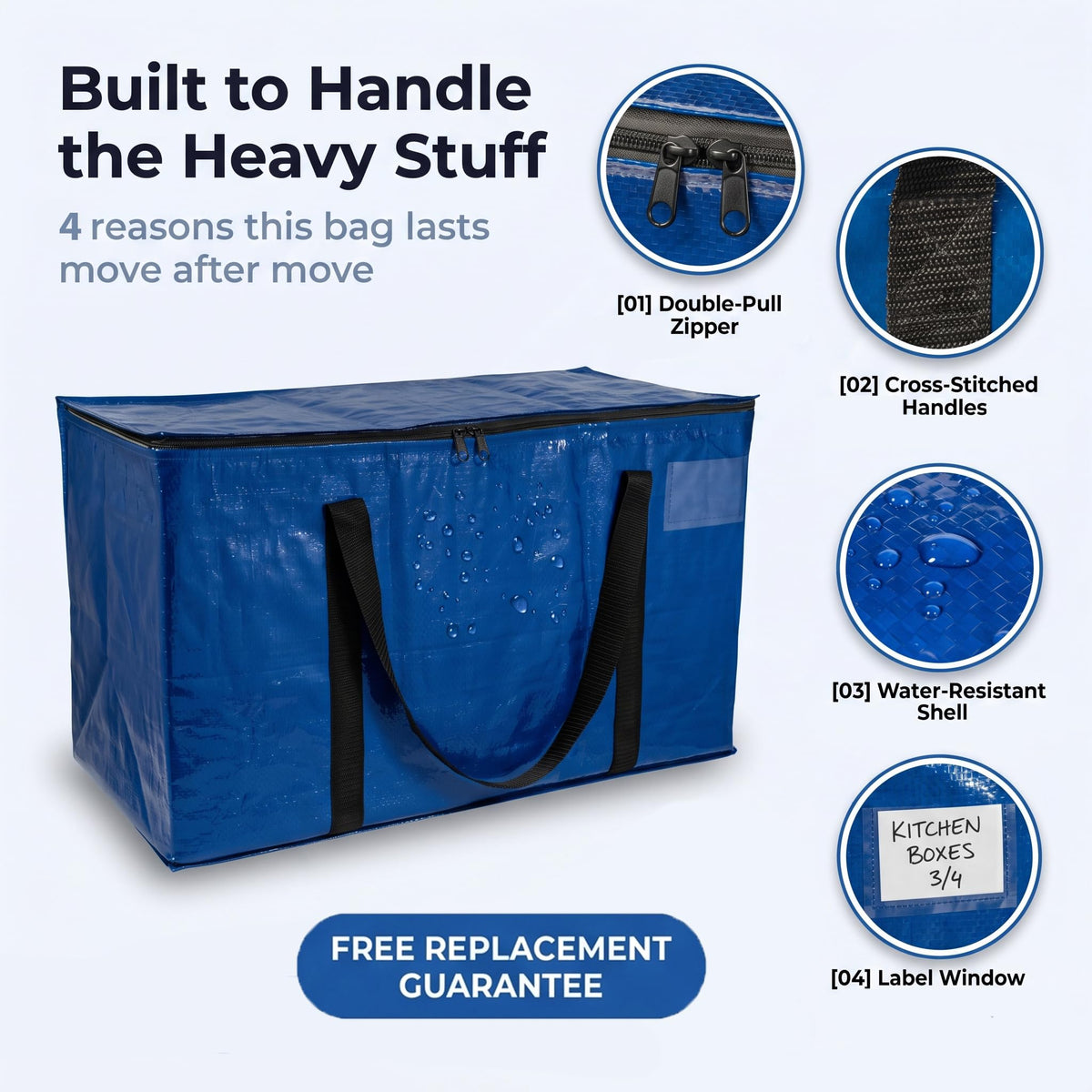 ClearSpace Heavy Duty Moving Bags or Storage Bag, 8 Pack – Large Moving Boxes with Backpack Straps, Zippers & Handles – Perfect for College Dorm, Traveling, Camping, Christmas Decorations 🍁 All In One Marketplace Canada
