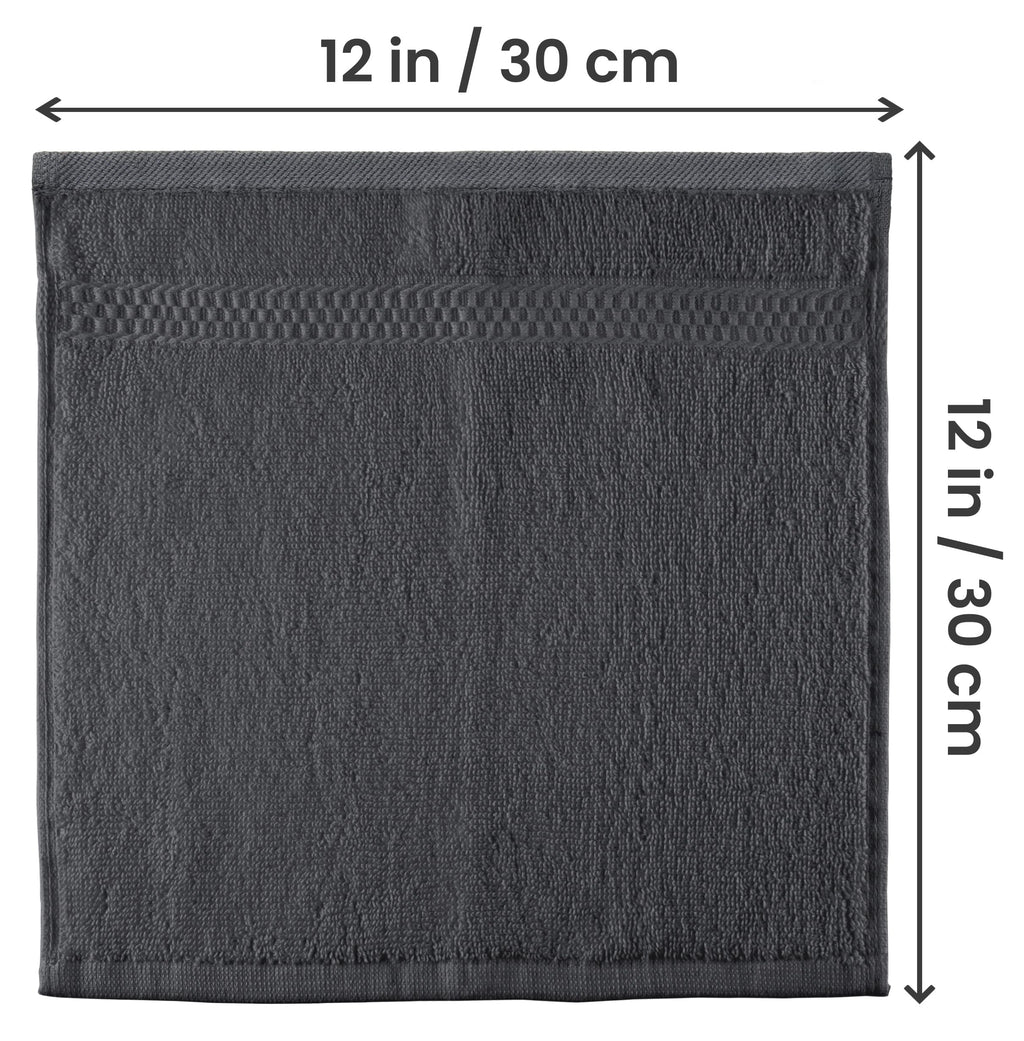 Utopia Towels Premium Washcloth Set, 12 by 12 Inches, 600 GSM 100% Cotton Face Cloths, Highly Absorbent and Soft Feel Fingertip Towels, 12 Pack, Grey 🍁 All In One Marketplace Canada