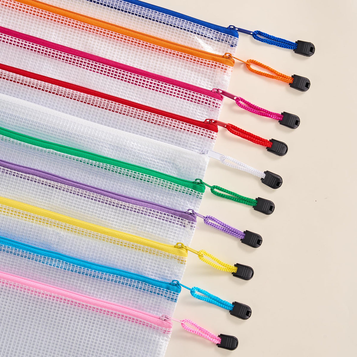 JARLINK 24 Pack 10 Colors Zipper Mesh Document Pouch, A4 Letter Size Mesh Bags for Board Games & Puzzles, Waterproof Document Zipper Pouches for Office School Supplies, Toys, Cosmetics Travel Storage 🍁 All In One Marketplace Canada