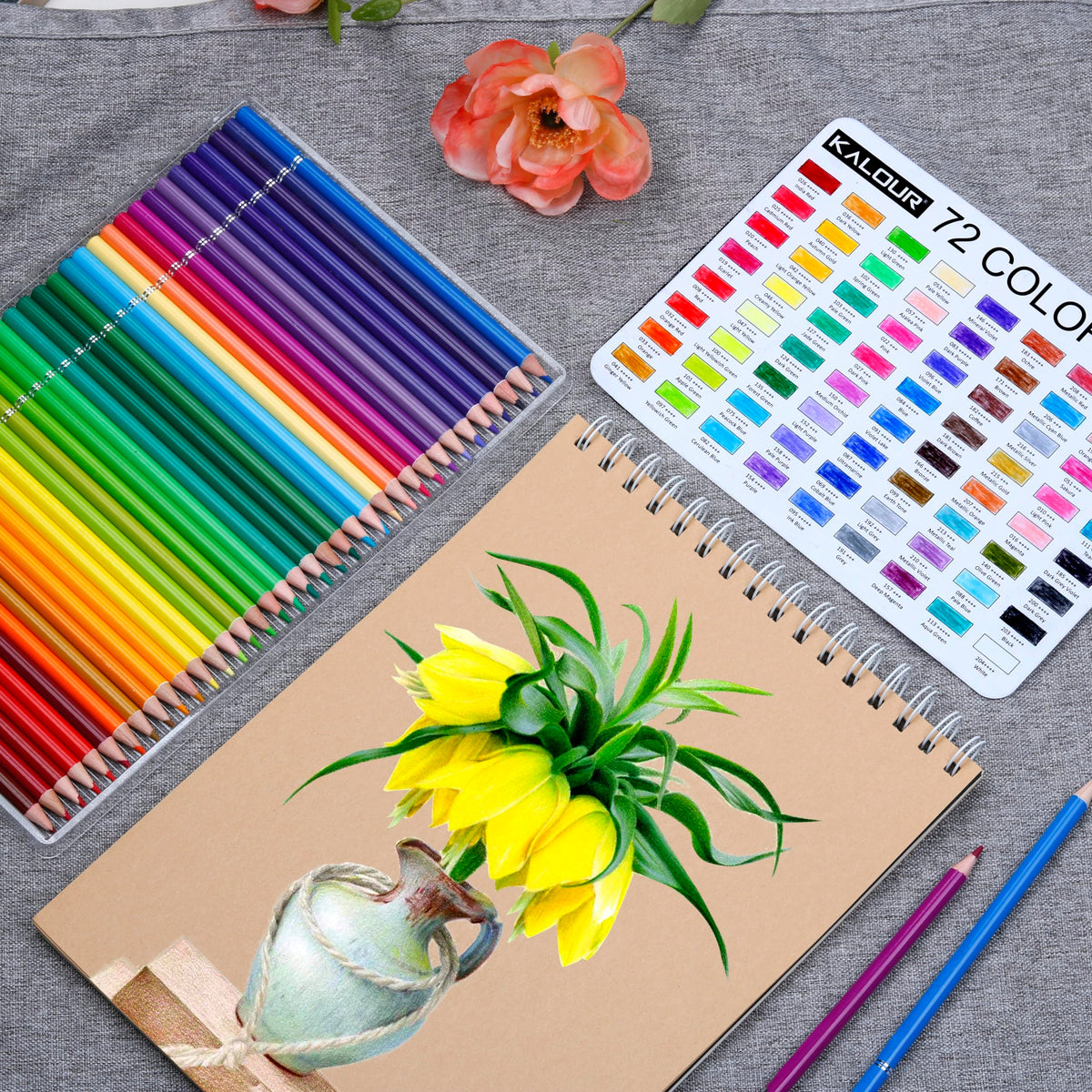 KALOUR 72 Count Pencil Crayons for Adult Coloring Books, Soft Core,Ideal for Drawing Blending Shading,Colored Pencils Set Gift for Adults Beginners Artists 🍁 All In One Marketplace Canada