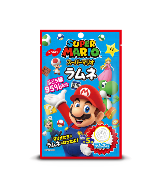 Nobel Super Mario Ramune Candy (40G) [Best Before Date:2026.12]