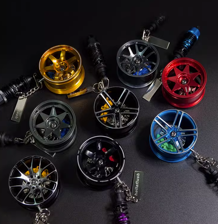 Hellaflush Car Wheel Keychain